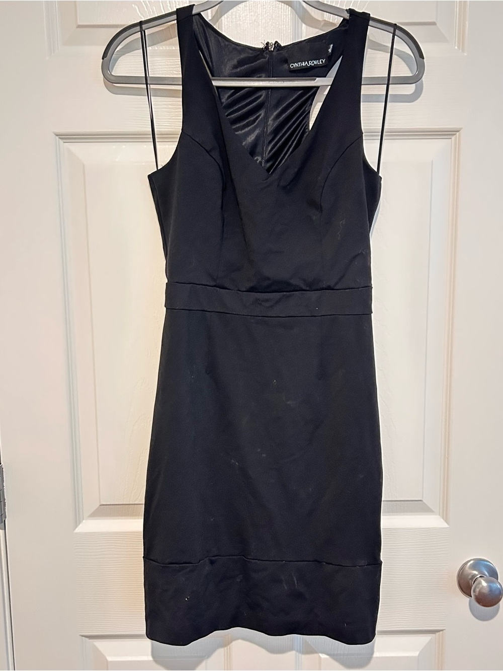 Cynthia Rowley Black V-Neck Mini Sheath Dress